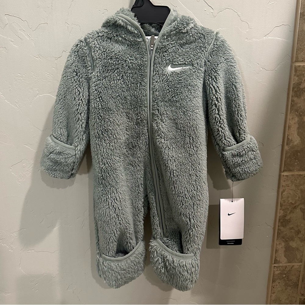 Nike High Pile Fleece Convertible Coverall  Green 3-6M